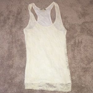 Lace off white tank